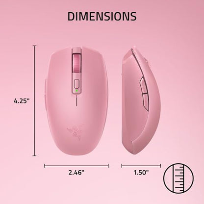 Razer Orochi V2 Wireless Gaming Mouse — Ultra Lightweight & Portable, Bluetooth & 2.4GHz Wireless Connectivity, 18K DPI, Up to 1100 Hr Battery Life, Compatible with PC & Mac — Quartz Pink - color: Quartz