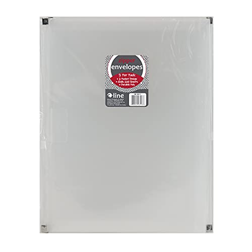 C-Line Zip 'n Go Reusable Envelope With Outer Pocket, 1" Capacity, 2 Sections, 10 X 13, Clear, 3/pack