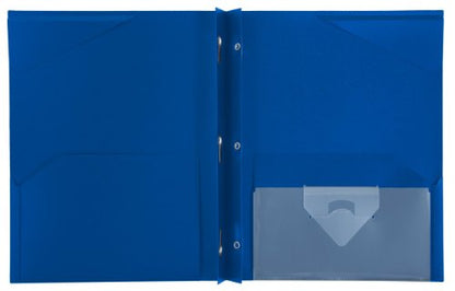 Five Star 2-Pocket Folder, Plastic Folder with Stay-Put Tabs and Prong Fasteners, Holds 8-1/2" x 11" Paper, Pacific Blue (72115) (Pack of 5) - color: Pacific Blue, size: 1 Count (Pack of 5)