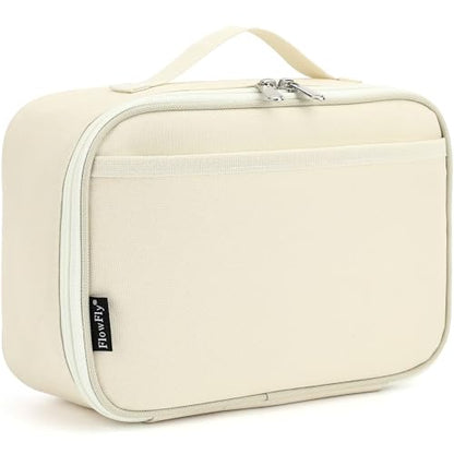 FlowFly Kids Lunch box Insulated Soft Bag Mini Cooler Back to School Thermal Meal Tote Kit for Girls, Boys, Beige - color: Beige