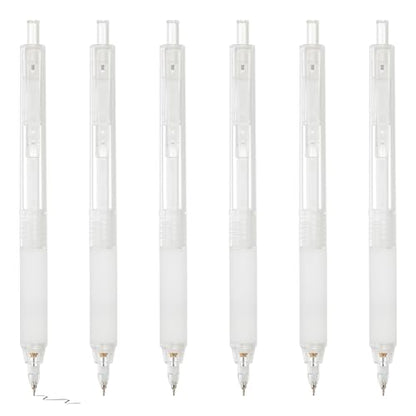 M&G 6Pcs Mechanical Pencil Set, 0.5mm Mechanical Lead Pencils for Drafting Sketching Art Class Writing Office Classroom, White