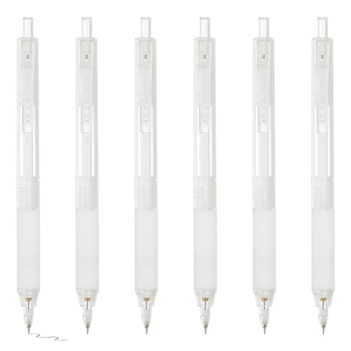 M&G 6Pcs Mechanical Pencil Set, 0.5mm Mechanical Lead Pencils for Drafting Sketching Art Class Writing Office Classroom, White