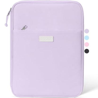 Sooez Zipper Binder Bag, 1 Inch Binders 3 Ring O-Ring, 5-Tab Dividers Expanding File Folder, 500-Sheet Capacity Three Ring Binder, Cute Organizer Storage for Student School Classroom Supplies, Purple - color: Light Purple