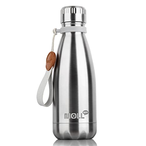 Small Water Bottle-12 oz Stainless Steel Vacuum Insulated Water Bottle for Back to School-Reusable Metal Water Bottle for Kids, BPA Free (Silver) - color: Stainless Steel, size: 12 Ounces