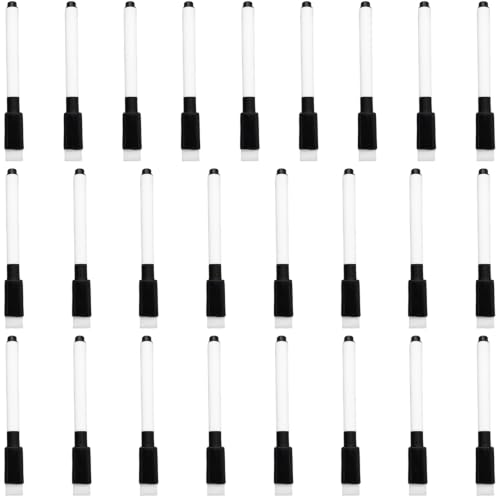 50-Pack Fine Tip Dry Erase Markers – 4.5 Inch with Eraser Cap, Black for Whiteboards and Office
