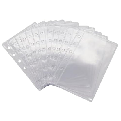 12 Pack A7 Size Clear Sheet Protectors 2.6 x 4.8 Inch Plastic Sleeves Page Protectors Top Loading Paper Protector for 6 Ring Binders, Acid-Free, Archival Safe for Documents and Photos - size: A7