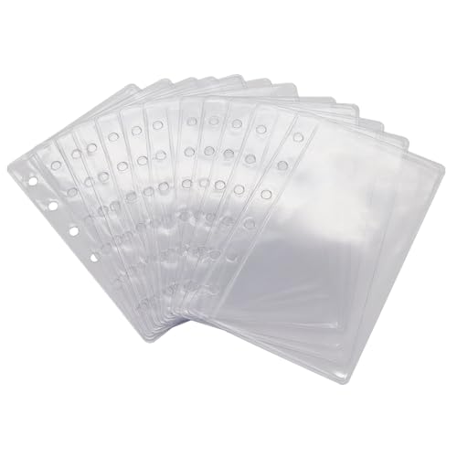 12 Pack A7 Size Clear Sheet Protectors 2.6 x 4.8 Inch Plastic Sleeves Page Protectors Top Loading Paper Protector for 6 Ring Binders, Acid-Free, Archival Safe for Documents and Photos - size: A7