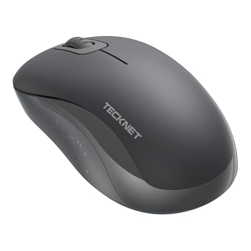 TECKNET Wireless Mouse for Laptop, 2.4GHz Computer Mouse 3 Adjustable DPI Office Cordless USB Mice with Receiver,Small to Medium Sized Hands Compatible with PC, Laptop, Desktop,Gray - color: Gray