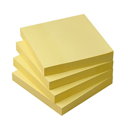 Sticky Notes 3x3 Self-Stick Notes Pads with Bright Colors, Easy to Post for Office, School, Home, 4 Pads/Pack, 90 Sheets/Pad (Yellow) - color: 4pads Yellow