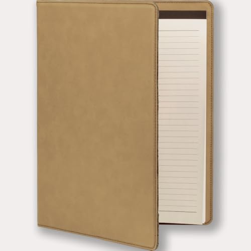 Large 9.5" X 12" Portfolio Notepad, Monarch Butterfly, Personalized Engraving Included (Light Brown) - color: Light Brown, size: Large 9.5 X 12