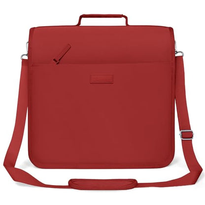 SUNEE Zipper Binder 3 Ring, 3 Inch O-Ring with Handle and Shoulder Strap, 600-Sheet Capacity, 5-Tab Expanding File Folder, Multi-Pockets for Middle School Organizer Binder with Zipper, Bright Red - color: Bright Red