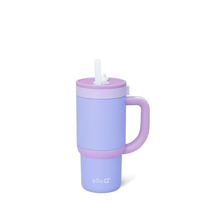 Ello Oasis 14oz Stainless Steel Toddler Tumbler with Handle & Retracting Straw, 100% Leakproof, Double-Wall Vacuum Insulated, Kids Water Bottle for School, BPA Free, Dishwasher Safe, Lavender Fields - color: Lavender Fields, size: 14 Ounces