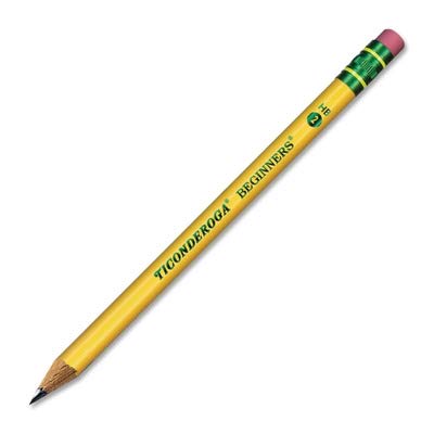 Ticonderoga® Beginners' Elementary Pencils, With Eraser, #2 Lead, Yellow Barrel, Pack Of 12 - size: 1 Count (Pack of 12)