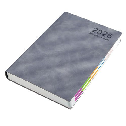 2026 Day Planner 2026 Leather Academic Journal Notebook with 360 Pages Lined for Men Women Daily Scheduling Planning Student Study Schedule Organiser - color: Grey