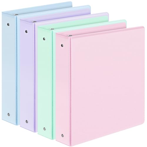 4 Pack Extra Durable 3 Ring Binders 1.5 Inch, Sooez 1.5” Three Ring Binder, Eco-Friendly & PVC Free, Customizable Clear View Cover for Letter Size 8.5 x 11'' Paper, School Office Supplies for Girl - size: 1.5 Inch