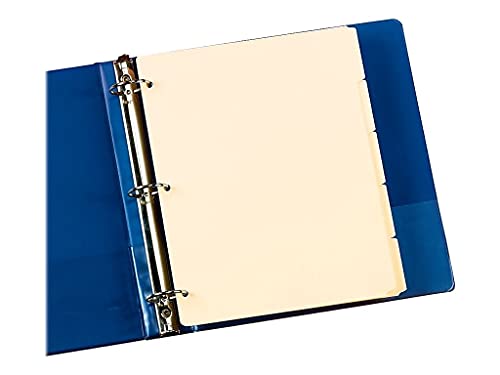 Oxford Blank Write-On Binder Dividers, 5-Tab, 1/5 Cut, 3-Hole Punched, Letter Size, Manila, 20 Sets Per Box (13V) - Cream