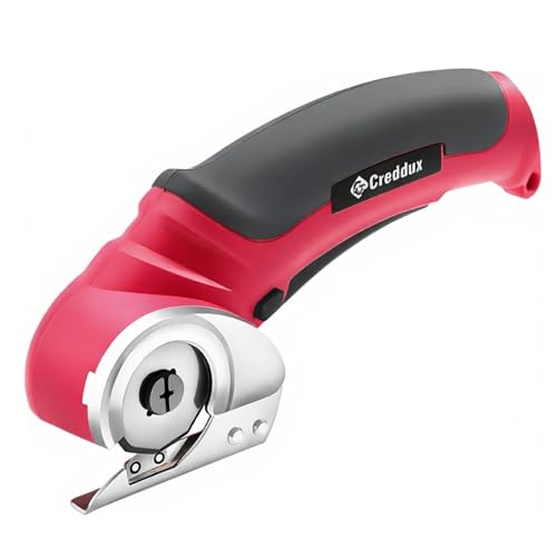Cordless Electric Scissors, 4.2V Cardboard Cutter Tool for Cardboard Carpet Leather Packages Plastic with Rechargeable Battery Red - color: Red