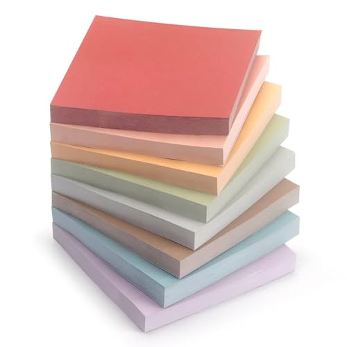 Eastern Wolf Sticky Notes, 3 x 3 in, Vintage Colors, 8 Pads, 80 Sheets/Pad | School & Office Supplies, 8 Vintage Tones, 640 Sheets Total, Residue-Free Adhesive