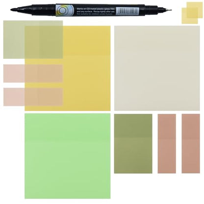YOUDEFUL Transparent Sticky Notes, 3"x3" Clear Sticky Notes, Waterproof Translucent Sticky Note Pads for Books Annotation, Clear Post it Notes for Bible Journaling Study, School Office Supplies - size: Square Yellow