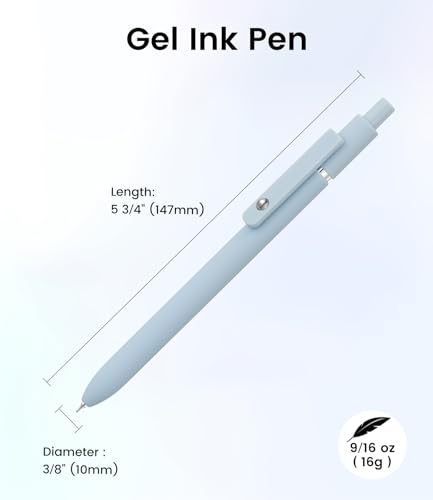 LINFANC 6 Pack Cute Gel Pens, Retractable Quick Dry Gel Ink Pen, Fine Point 0.5mm Black Ink Rolling Ball Gel Pens, Smooth Writing Aesthetic Pens for Home School Office Supplies - color: 6pcs - Black, Gray, Green, Pink, Blue, Yellow, size: 1 Count (Pack of