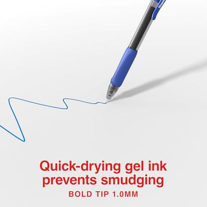 STAPLES Retractable Gel Pens, Bold Point 1.0mm, Blue Ink, 36 Pack – ProGel Smooth‑Flow Pens for High‑Volume Office Use - color: Blue, size: 36 Pack, style: Bold Point