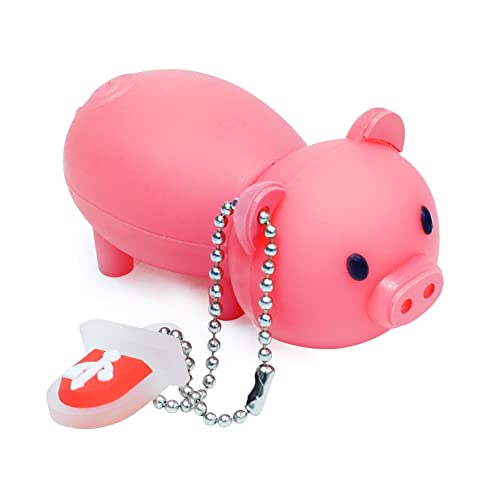 32GB USB Flash Drive Cute Pink Piggy Model Memory Stick, BorlterClamp Lovely Thumb Drive Pen Drive Gifts for Friends and Children - color: pink pig, size: 32GB