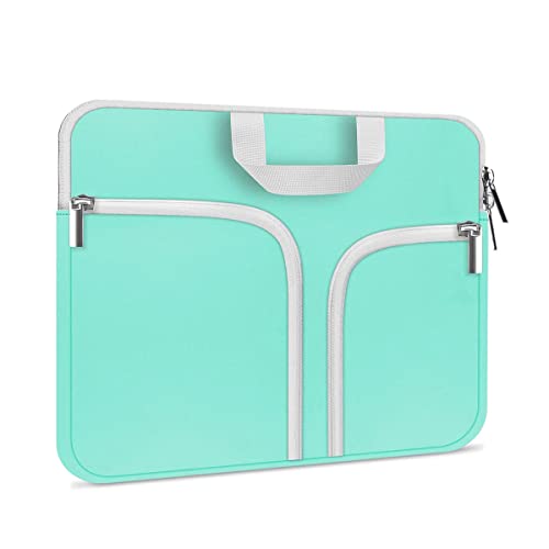 HESTECH Chromebook Case 13.3"-14inch Laptop Case Neoprene Sleeve with Handle Zipper Pocket for MacBook Pro/Air Acer ASUS Lenovo HP Dell Samsung Microsoft, Mint Green - size: 13"-13.3-13.5 Inch