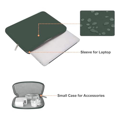 MOSISO Laptop Case 13 inch, 13 inch Laptop Sleeve Bag Compatible with MacBook Neo/Air M5 M4 M3 M2 M1 2026-2018 / Pro M2 M1 2026-2016, Neoprene Computer Sleeve Bag with Small Case, Midnight Green - color: Midnight Green, size: 13 inch