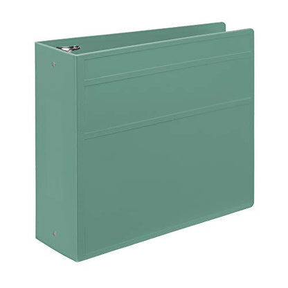 Carstens 4-Inch Heavy Duty 3-Ring Binder - Side Opening, Mint, Durable Plastic, Precision No-Gap Rings, Waterproof Cover, No Pockets, Holds 600 US Letter Sheets, BPA-Free, Made in USA (1844-3R) - color: Seafoam Green, size: Individual