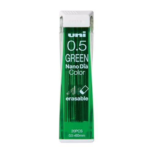 Uni Mechanical Pencil Lead Nanodia Color Green 0.5mm 20Leads - size: 20 Count (Pack of 1)