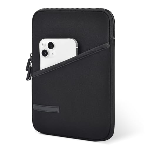 Neoprene Tablet Sleeve for 6-6.8" Amazon Kindle Paperwhite, Fire HD 7", 6" Kobo Clara 2E eReader Pouch Case Bag for 6" Kindle/Kindle Oasis/E-Reader, Black