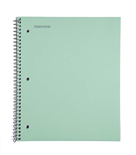 Mintra Office Durable Spiral Notebooks, 1 Subject, (Salmon, Sage Green, Lavender, College Ruled 3 Pack), 100 Sheets, Poly Pocket, Moisture Resistant Cover, Strong back, For School, Office, Business, - color: Salmon, Sage Green, Lavender, size: College Rul