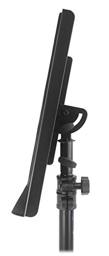 Rockville RLS68 Dual-Tray Laptop/Tablet Stand, Adjustable Height 30-51", Foldable, Portable, for DJs, Presenters, and Musicians | 30-51" Height, 22 lb Capacity, 15.75" x 11" Main Tray, 7.8" x 5.5" Side Tray, Angle Adjustment, Folding Steel Frame