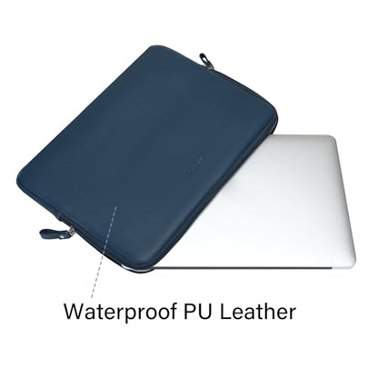 MOSISO Laptop Sleeve Bag 13 inch Compatible with MacBook Neo 13 A18/Air 13.6 inch 2026-2022 M4 M3 M2/Air 13 inch 2022-2018 M1/Pro 13 2026-2016 M2 M1, PU Leather Padded Bag Waterproof Case,Peacock Blue - color: Peacock Blue, size: 13 inch
