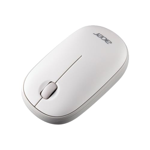 Acer Computer Mouse Wireless, 2.4G Slim USB Wireless Mice with USB-A Receiver, 1600 DPI Optical, Laptop Mouse with Plug and Play for Right/Left Handed Users (for Chromebooks, Windows PC & Mac) White - style: Bubble mouse, white