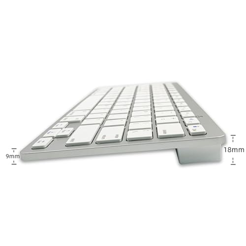 Wireless German Keyboard, Minority Language Ultra Thin Lightweight Silent Bluetooth Keyboards for Laptop/PC/Tablet/Desktop/Smart TV (German) - style: German