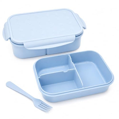 MISS BIG® Kids Bento Lunch Box, 1150ml 3 Compartments, Blue | Blue kids bento lunch box for school, daycare, and snack time - color: Blue, size: 1150ml