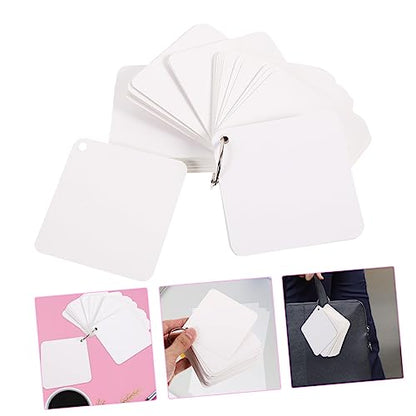 VILLCASE Blank Flashcards with Rings Double-sided Study Cards for School Diy Projects Note-taking and Inspiration Pre-punched for Easy Organization - size: 9.8X9.8X0.01CM