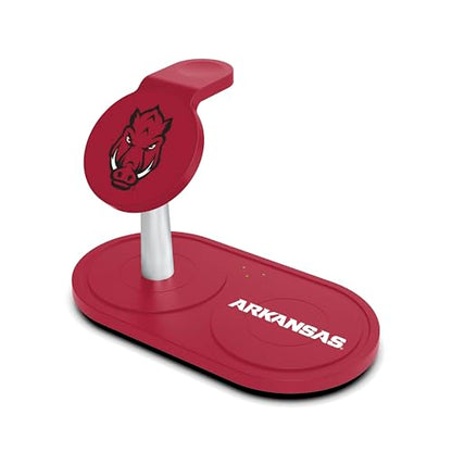 SOAR Collegiate 3-in-1 Wireless Charging Station - color: Arkansas Razorbacks