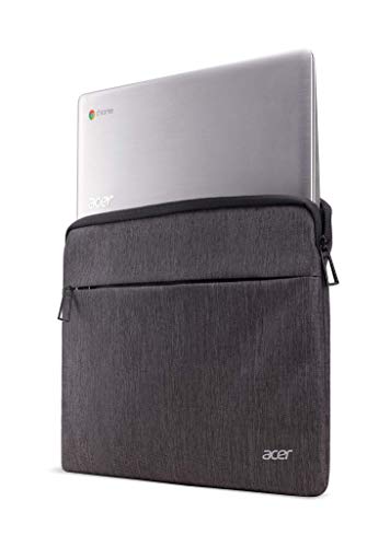 Acer Protective Laptop Sleeve | Up to 15.6" Notebook | Easy Access Outside Zipper Pocket for Adapters, Mouse or Dongle | Gray - size: 15.6 inch