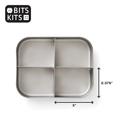 Bits Kits Bento Box Lunch and Condiment Containers Bundle, Stainless Steel | For Kids & Adults | Easily Fits In Lunchboxes | Durable Stainless Steel | Dishwasher Safe | Full Lunch Set | On The Go - style: Set of 3