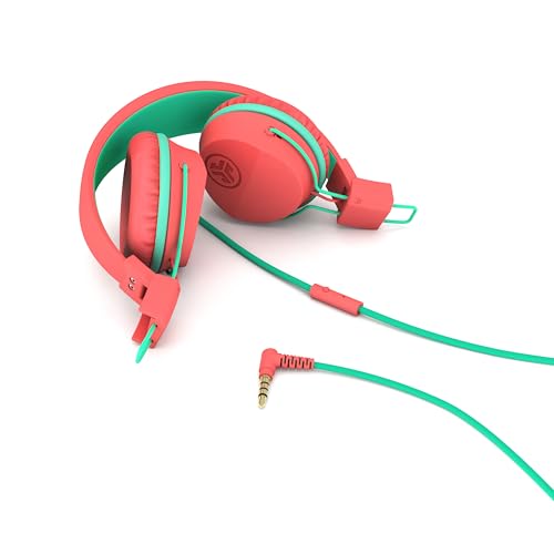 JLab JBuddies Studio on-Ear Kids Wired Headphones with mic, Volume Limiter, Foldable, Adjustable, Each - color: Peach, size: Headphones
