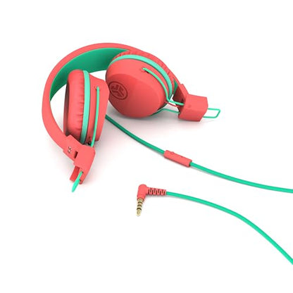 JLab JBuddies Studio on-Ear Kids Wired Headphones with mic, Volume Limiter, Foldable, Adjustable, Each - color: Peach, size: Headphones