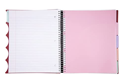 Mintra Office Durable PREMIUM Spiral Notebook (Chili Oil, 5 Subject (8.5in x 11in)) - color: Chili Oil, size: 5 Subject (8.5in x 11in)