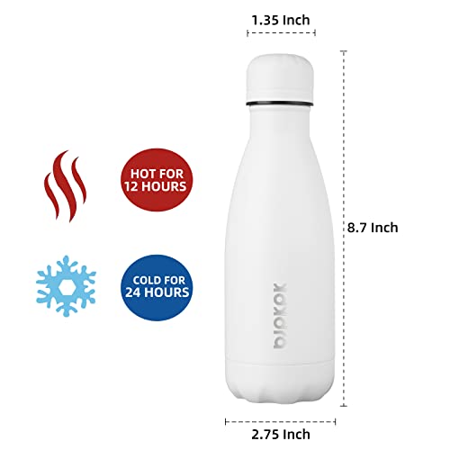 BJPKPK 12oz Insulated Stainless Steel Water Bottles Travel Sports Water Bottles Dishwasher Safe,White - color: White, size: 12 Ounces