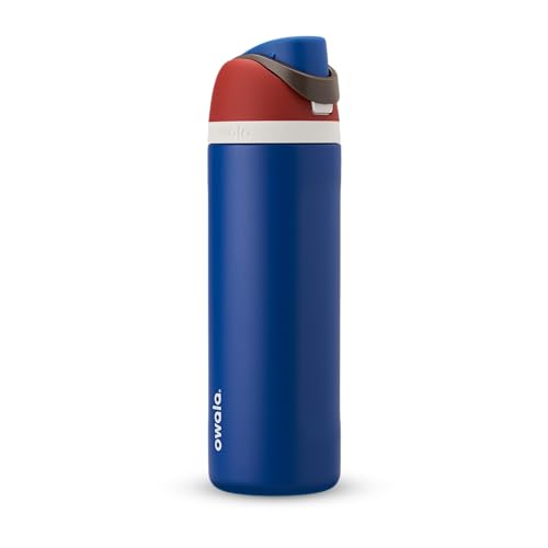 Owala Marvel FreeSip Insulated Stainless Steel Water Bottle with Straw for Sports and Travel, BPA-Free Sports Water Bottle, 24 oz, Captain America - color: Captain America, size: 24 Ounces