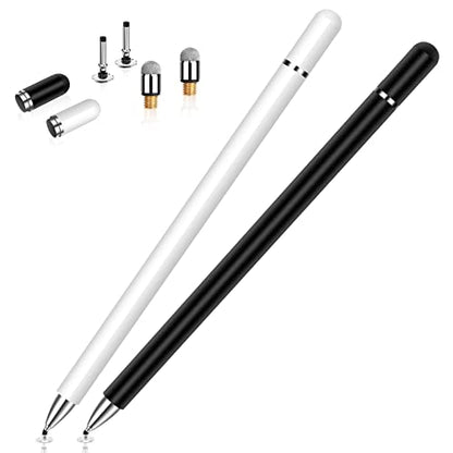 Stylus Pens for Touchscreen,2 Pack High Sensitivity & Precision Magnetic Disc Stylus Pen Suitable for iPad/Apple/iPhone/Samsung/Android/Nintendo Switch All Capacitive Touch Screen - color: Black/White