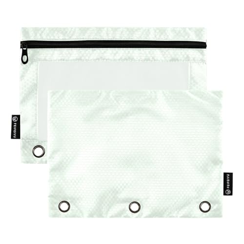 Gredecor Binder Pencil Pouch 3 Ring Honeydew Zipper Pencil Pouches Case 2 Pack Clear Binder Organizer for School Office - color: Honeydew
