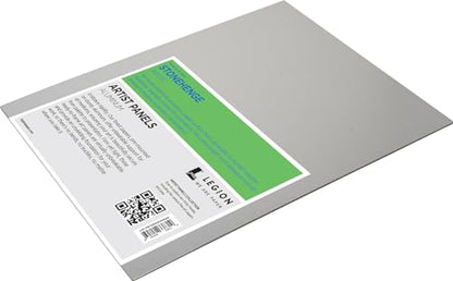 Legion Artist Panel, 1/8" Composite Brushed Aluminum with Stonehenge 100% Cotton White 250gsm Paper, 16 x 20 inches for Dry Media - size: 16 x 20