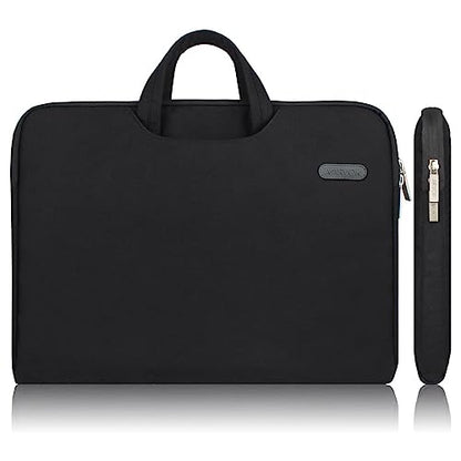 Arvok 13 13.3 14 Inch Water-Resistant Canvas Fabric Laptop Sleeve with Handle&Zipper Pocket/Notebook Computer Case/Ultrabook Carrying Bag for HP/Dell/Lenovo/A sus/Acer/Samsung, Black - color: Black, size: 13.3 inch